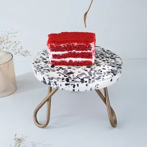 Nuevo soporte para tartas de terrazo blanco y negro para decoración de mesa disponible a precio mayorista del exportador indio - Product Image 3
