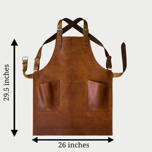 Delantal de Trabajo de Cuero sin Mangas Estilo Japonés, Engrosado con PU, Unisex, Impermeable y Resistente al Aceite, con Opciones de Logotipo Personalizado - Product Image 4