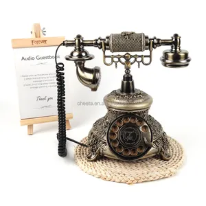 Original Manufacturer Wedding Vintage European Antique Brass Audio Message Audio Guest Book Phone