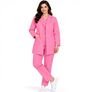 Blouse de laboratoire légère blanche d'été à manches courtes pour médecins et personnel de laboratoire, uniforme médical respirant en coton et polyester - Product Image 1