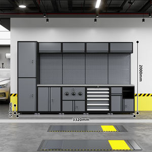 محطة عمل لإصلاح السيارات مع خزانة أدوات متنقلة وعربة أدوات بسعة تحميل 300 كجم لصيانة المركبات وتخزينها - Product Image 6