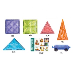 Juego de bloques de construcción de montaje DIY educativo de 100 Uds., azulejos magnéticos de plástico, bloques magnéticos, juguete de vidrio dirigido - Product Image 3