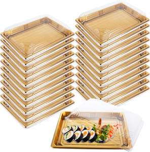 Soporte de personalización Contenedor de plástico de grado alimenticio Quadrate Embalaje personalizado Caja de plástico dorado - Product Image 1