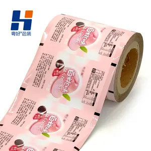 Venta directa de fábrica Pink Candy Impreso Flexible PET/VMCPP Rollo de película de embalaje de grado alimenticio Biodegradable