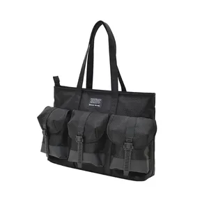 Bolso cruzado impermeable de poliéster 2023, bolso de viaje de gran capacidad con patrón de fibra de carbono de estilo fresco