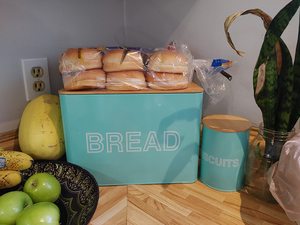 Boîte à pain de ferme ensemble de poubelles à biscuits pour comptoir de cuisine avec couvercle en bambou pour que le pain <span class=keywords><strong>fait</strong></span> <span class=keywords><strong>maison</strong></span> reste frais longtemps - Product Image 2