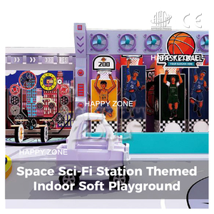 Aire de jeux intérieure sur le thème de l'espace et des planètes, parc d'attractions commercial pour enfants avec machine de tir au basket-ball - Product Image 1