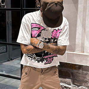 T-shirt Oversize Personalizzate con Stampa Serigrafica, Produzione di T-shirt Crop da Uomo in Cotone con Grafiche - Product Image 2