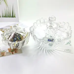 Pot de stockage de sucre, en verre de haute qualité, couvercle en verre de cristal Transparent bocaux de bonbons avec couvercles