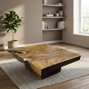 Modern Minimalist Solid Suar Wood Coffee <b>Table</b> Thick Leg Full Assembly Indoor/<b>Outdoor</b> Home Furniture Living Room Villa Set FLEGT - Product Image 3