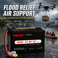 بطارية طائرة بدون طيار للطوارئ من VIWIPOW، 14S 40Ah 51.8V ليثيوم ليبو عالية الطاقة سريعة الشحن