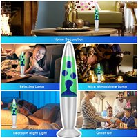 2022 personnalisé en gros décor à la maison jouet vert eau bleu lave veilleuse métal 13 pouces LED lampes à lave