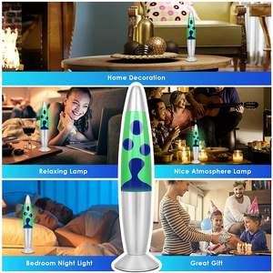 โคมไฟลาวาโลหะ13นิ้วแบบปรับแต่งได้โคมไฟโลหะลาวาสำหรับตกแต่งบ้านของเล่นสีเขียวน้ำสีฟ้า - Product Image 6