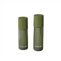 Envase Cosmético de Plástico PET Cilíndrico Verde Esmerilado de 120 ml para Suero para el Cuidado de la Piel, Crema para Ojos, Aceite Esencial, Tónico Facial, Loción