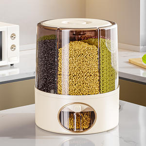 10kg Rotatable 6 Grid Coarse <b>Cereals</b> <b>Dispenser</b> Kitchen Rice <b>Dispenser</b> Kitchen Automatic <b>Cereal</b> <b>Dispenser</b> Kitchen Rice Box - Product Image 1