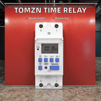 TOMZN Nouveau type de relais temporisé numérique monophasé sur rail DIN, programmable 7 jours, AC 220V 230V 12V 24V 48V, haute puissance, étanche
