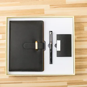 wedding gift set unique latest OEM A5 notebook + sign pen + name card holder luxury corporate gift set