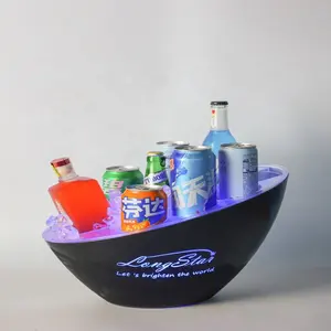 Force Usine Personnalisation Bar Éclairage Roi Champagne Bière LED Acrylique Seau À Glace Hauteur 28cm Grand Seau À Glace Seau À Bière