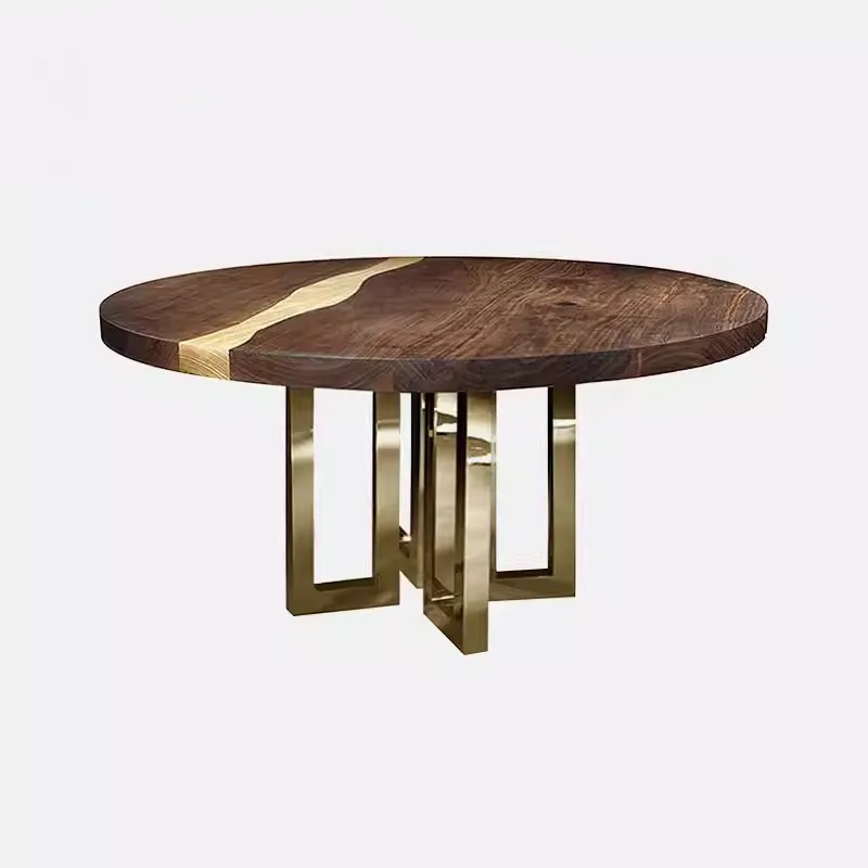 इटली सरल आधुनिक प्रकाश लक्जरी ठोस लकड़ी की गोल मेज PEZZO डिजाइनर बड़े स्तर के वरिष्ठ 1.5M डाइनिंग टेबल