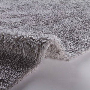 Fil noir hacci 100 <span class=keywords><strong>polyester</strong></span> brossé coton <span class=keywords><strong>molleton</strong></span> sherpa tissu pour couverture - Product Image 2