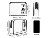 Trousse de toilette étanche en PVC Trousse de toilette de voyage Organisateur de maquillage transparent Étui à fermeture éclair en TPU pour le stockage de voyage et de cosmétiques