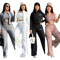 Ensemble de yoga haut de gamme trois pièces pour femme, décontracté, ample, longueur au-dessus du genou, avec broderie de lettres, taille élastique et effet push-up, tenue de fitness oversize
