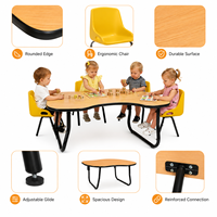 Ensemble Chaise et Table Réglables pour Bébé, Idéal pour la Maternelle et l'École, Écologique, Durable, Chaise en Bois Montessori pour Centre de Jeunes Enfants