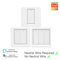 Interrupteur mural intelligent Wi-Fi UE pour câble neutre requis, étanche, 10A 240V, bouton-poussoir, durable, compatible Smart Life et commande vocale