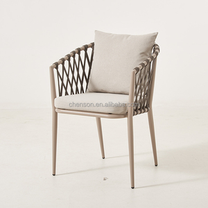 Moderno Nuevo Diseño Hotel Café Restaurante Muebles Cuerda de Aluminio Tejido Silla Apilable Nuevo Color Silla de Comedor - Product Image 4