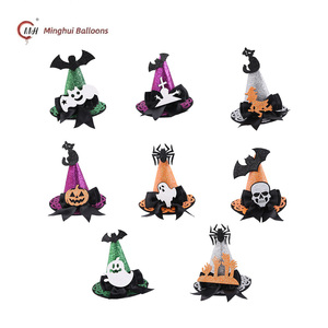 Pinzas para el pelo <span class=keywords><strong>de</strong></span> Halloween con mini sombreros <span class=keywords><strong>de</strong></span> <span class=keywords><strong>bruja</strong></span> con purpurina, gato negro, calabaza, murciélago, araña, fantasma, calavera, lápida, manos <span class=keywords><strong>de</strong></span> zombi y <span class=keywords><strong>pequeño</strong></span> <span class=keywords><strong>sombrero</strong></span> <span class=keywords><strong>de</strong></span> mago - Product Image 1