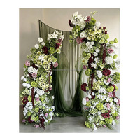 Romantische volle cirkel bloemenboog blush roze witte roos ronde bruidsboog roze bloemenbogen met hangende bloemen