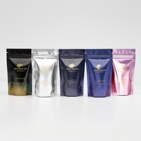 Sachets Doypack Mylar Noir Mat Personnalisés avec Fermeture Ziplock et Trou Euro, 8oz, 12oz, 16oz, pour Emballage Cosmétique, En Stock