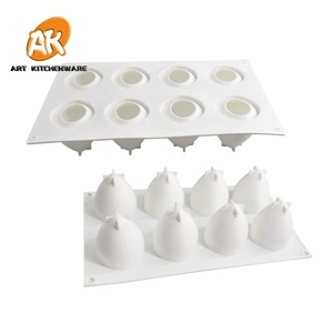 Moule à Gâteau Mousse en Silicone pour Boulangerie Ustensiles de Cuisine Moules à Gelée DIY Outils de Pâtisserie MC-137 AK 8 Cavités Fraise 3D - Product Image 4