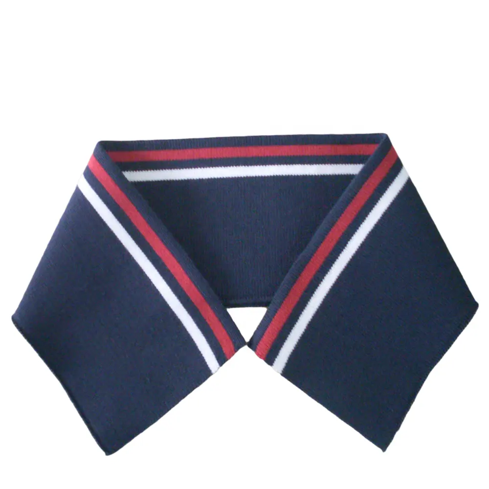 Custom 95% cotton 5% spandex Flat knit collar stripe Rib Knit Trim collar used for fashion clothing