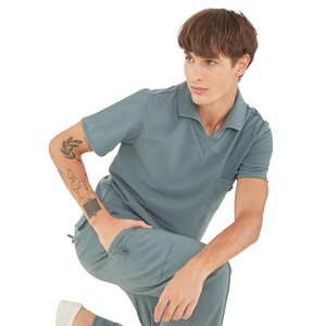 YUHONG Fashion V Neck Moisture Wicking Short Sleeve <strong>Shirt</strong> and Relaxed Fit Jogger Scrubs Uniforms Set for Nurses and Dental - Product Image 4