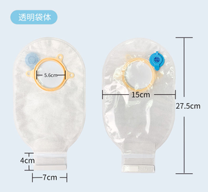 दो-टुकड़ा पारदर्शी कोलोस्टोमी बैग के साथ प्रमाणित चिकित्सा उपभोग्य सामग्री बेसेप्लेट ज़ोडेलो 15x27 सेमी कक्षा i के साथ प्रमाणित चिकित्सा उपभोग्य - Product Image 5