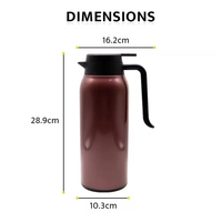 Gobelet en acier inoxydable à double paroi de 1,5 L grand flacon isolé sous vide pour boissons chaudes/froides pour le camping poignée de théière pour les fêtes
