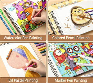 Carnets pour enfants personnalisés avec reliure spirale, impression sur carton, livres vierges pour enfants, livres de <span class=keywords><strong>dessin</strong></span> pour enfants, impression, peinture, éducation - Product Image 5