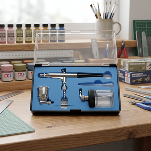 Aérographe HC0228 |   Aérographe portable en aluminium à double action avec déclencheur à bouton-poussoir pour maquillage, nail art et automobile - Vente en gros - Product Image 2