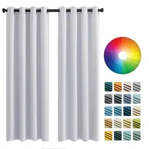 Solid Curtain Deluxe blackout curtains new trend Linen grain 100% Blackout Curtain Fabric for Home for Hotel