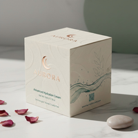 Boîte en papier carrée texturée pour produits cosmétiques et de soin à base de plantes, vente en gros pour apothiques