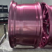 Nuevas llantas WX de 1 pieza forjadas en aluminio 6061-T6, 5x120 PCD, 19x9/10/20x10.5 pulgadas, ligeras, monobloque, acabado cepillado en oro rosa.