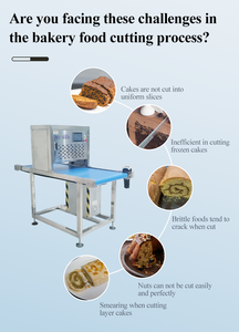 Trancheuse <span class=keywords><strong>verticale</strong></span> pour pâte à pain et gâteau continu, à moteur contrôlé par PLC, pour boulangerie, avec fonctions sésame, noix, lait et fudge, capacité 300-450 plateaux/heure - Product Image 3