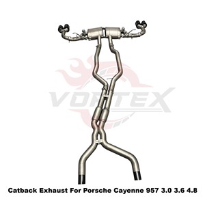 Vortex Lightweight Sandblasted Titanium Full System With Vacuum Valve For Porsche Cayenne 957 3.0 3.6 4.8 - Product Image 3