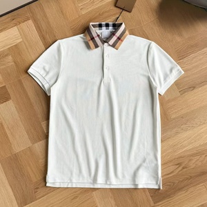 Polo de lujo estilo diseñador, informal, 100% algodón, ajustado, deportivo, con cuello a cuadros Burberry para hombre - Product Image 2