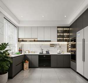 Gabinetes de Cocina de Madera Maciza, Juego Completo de Lujo Personalizado, Diseño Modular Moderno, Listos para Armar - Product Image 2