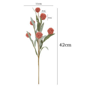 ดอกไม้ประดิษฐ์ทรงกลมสีทอง สีส้ม พลาสติก ก้านเดี่ยว ตกแต่งบ้าน อุปกรณ์ประกอบงานแต่งงาน - Product Image 5
