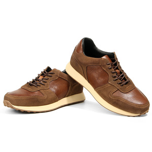 Zapatos Deportivos de Piel Genuina para Hombre, Transpirables, de Tacón Bajo, Estilo Casual, con Bloques de Color y Diseño de Parches - Product Image 4