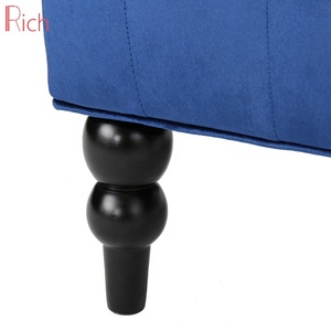 Cheap High Back Chairs Nordic Leisure MId Century Blue Tufted Sofa Chair With Buttons - Product Image 5