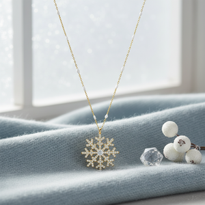 Nouveau flocon de neige Design blanc émail chaîne collier turc à la main en gros 925 bijoux en argent Sterling - Product Image 3